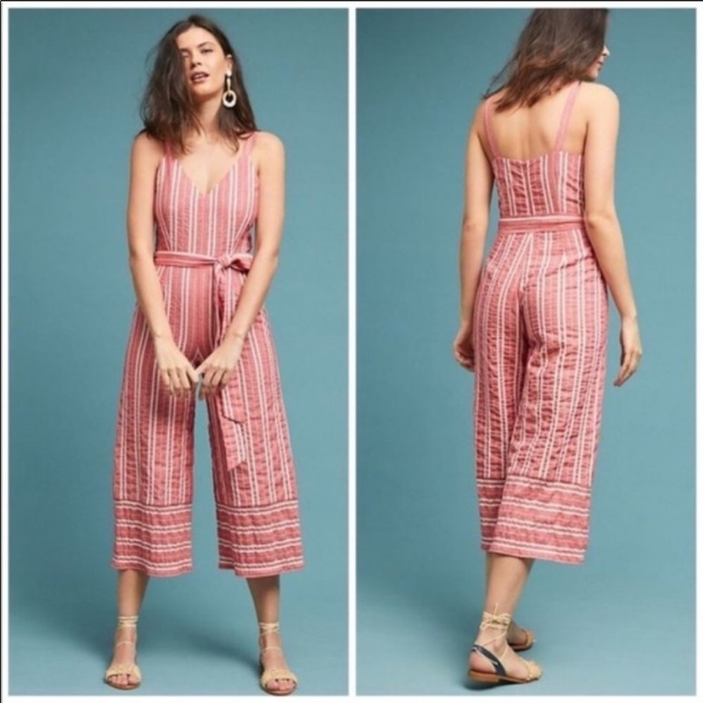 Anthropologie Robin Cropped Wide-Leg Jumpsuit
